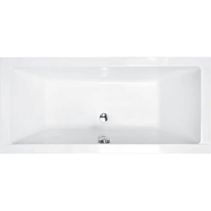 Besco BADLAND Badewanne QUADRO 180x80 cm, weiß, mit Premium Wannenträger, Füßen und chrom Automatik Ablaufgarnitur, Made in EU, 4in1 Komplettset – Bild 2