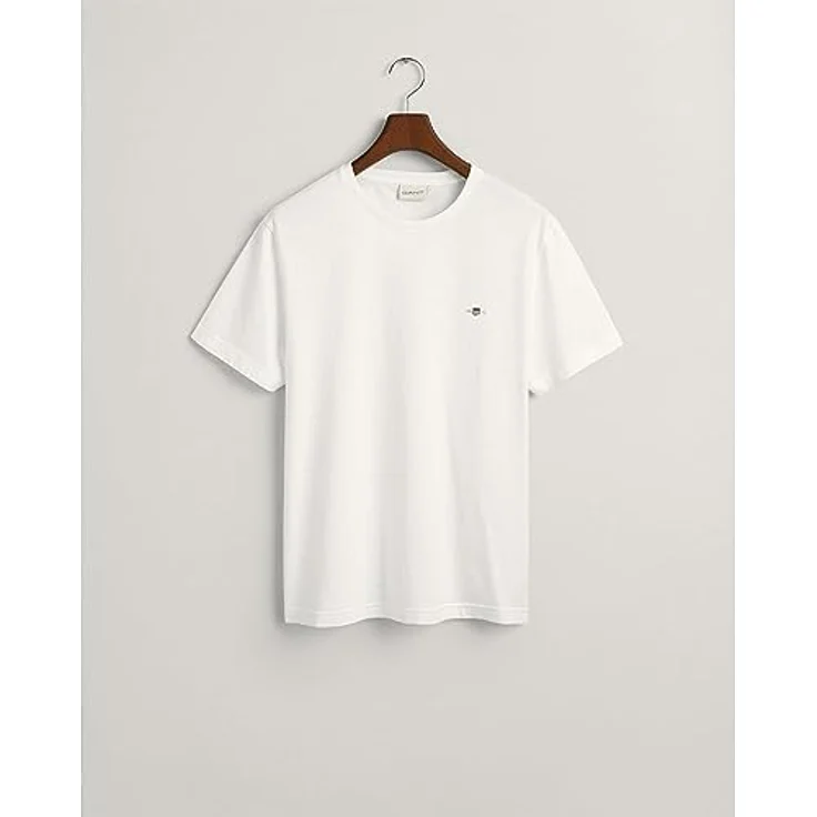 GANT Regular Shield T-Shirt, Herren, Weiß, Regular Fit, 100% Baumwolle, Rundhals-Ausschnitt, XXL – Bild 3