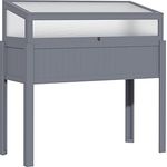 Outsunny Hochbeet Holz mit Frühbeet 2-in1 Gewächshaus Tomatenhaus Gemüsebeet Kräuterbeet Pflanzkasten für Garten Balkon und Terrasse Polycarbonat Grau 120 x 54 x 112/122 cm