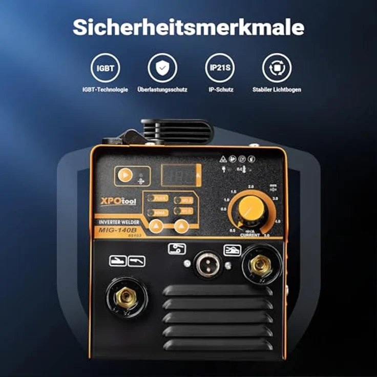 XPOtool Schweißgerät Digital IGBT 30-120 A, Inverter Schweißgerät MMA 220 V mit LED-Anzeige und umfangreichem Zubehör – Bild 7