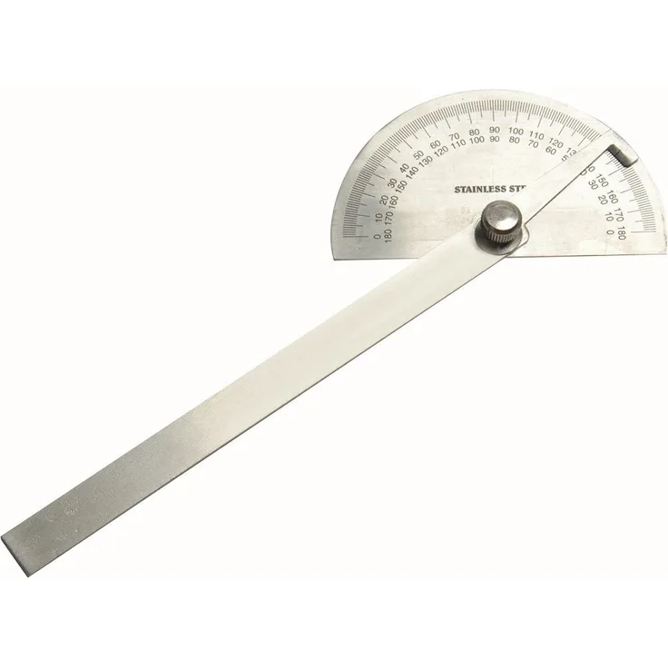 Silverline Winkelmesser aus Edelstahl mit Messing-Feststellmutter, 150-mm-Schenkel, 65-mm-Zeiger