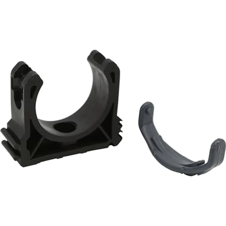 HAF PVC Rohrschelle 50mm, Rohrklemme aus grauem Kunststoff mit Clipverschlusssbügel für Druckrohre, hohe Witterungsbeständigkeit und Abriebsfestigkeit – Bild 3