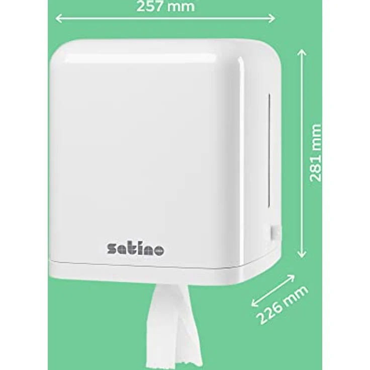Satino by WEPA Centerfeed Handtuchrollen Spender Plus CF1, weiß, variabel einstellbarer Papierauslass für Mehrblatt- oder Einzelblatt-Entnahme – Bild 2