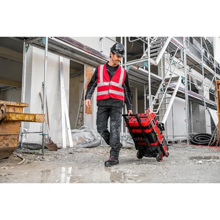 Einhell E-Case Rolling Workshop SEALED, mobile Werkstatt aus 3 Koffern, max. 120 kg, staubdicht und strahlwassergeschützt, 44 x 40 x 70 cm, inkl. Seitenschienen – Bild 3