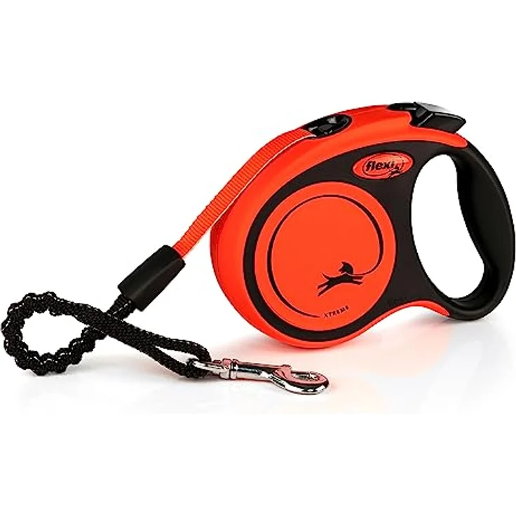 Hundeleine - Roll-Leine - Katzenleine - Xtreme XS Tape 3m, Orange – Bild 1