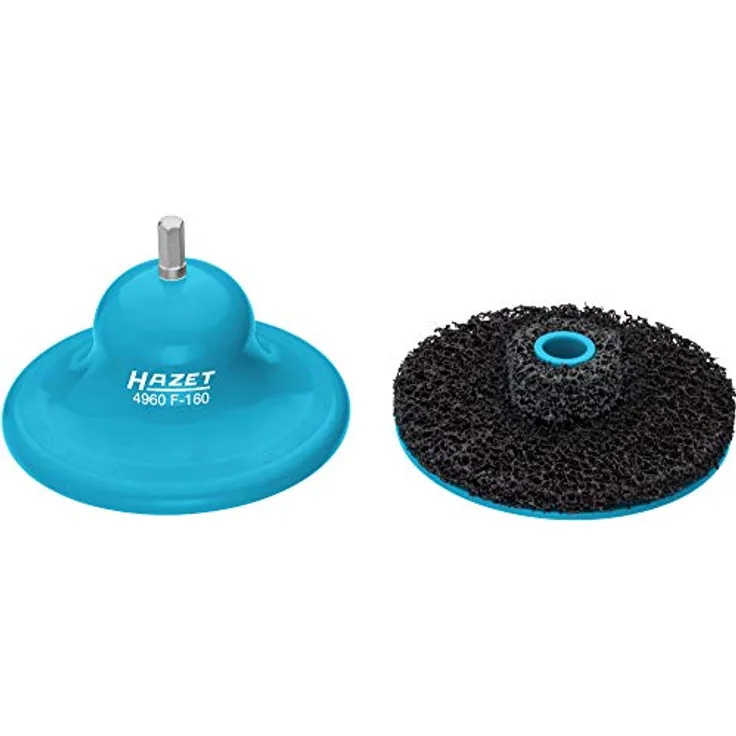 HAZET Radnaben-Schleifer Satz 4960F-160/2 | 2-teiliges Werkzeug-Set für z. B. Schlagschrauber | optimale Anlageflächen-Reinigung der Auto-Felgeninnenseite, 500 U/min, ⌀ 160 mm