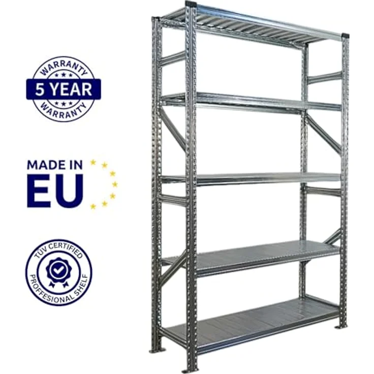 Proregal PROXIMO Metallregal Fachbodenregal, 200x240x50 cm, 5 Böden, Traglast 200 kg pro Boden, verzinkter Stahl – Bild 3
