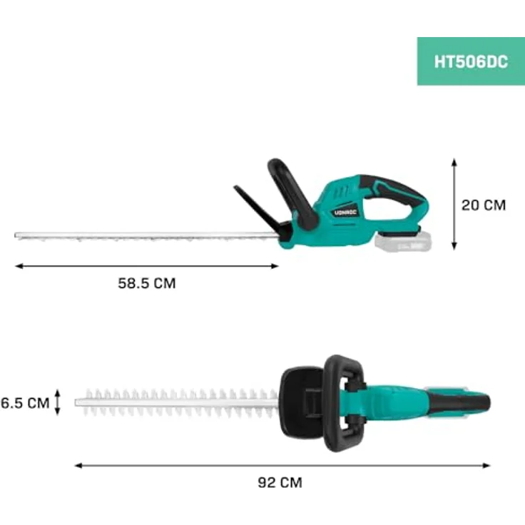 VONROC Akku-Heckenschere 20V, 520mm Schnittlänge, für Hecken und Sträucher, ohne Akku und Ladegerät – Bild 2