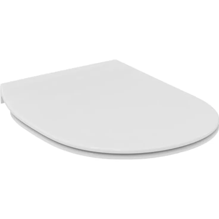 Ideal Standard WC-Sitz Connect, Softclosing Flat, Weiß, Duroplast-Kunststoff, mit stabilen Edelstahlscharniere