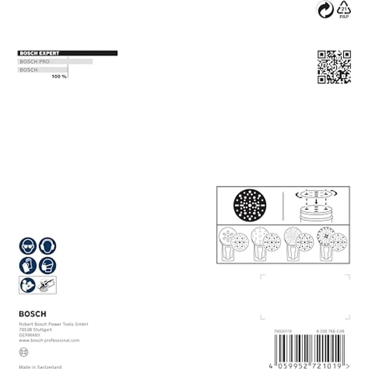 Bosch 9x EXPERT O780 Folienschleifscheiben-Set, 150 mm, 9‑tlg. für Hartholz, Farbe auf Holz, Ø 150 mm, Körnung 3x80, 3x120, 3x180, Professional Zubehör Exzenterschleifer – Bild 4