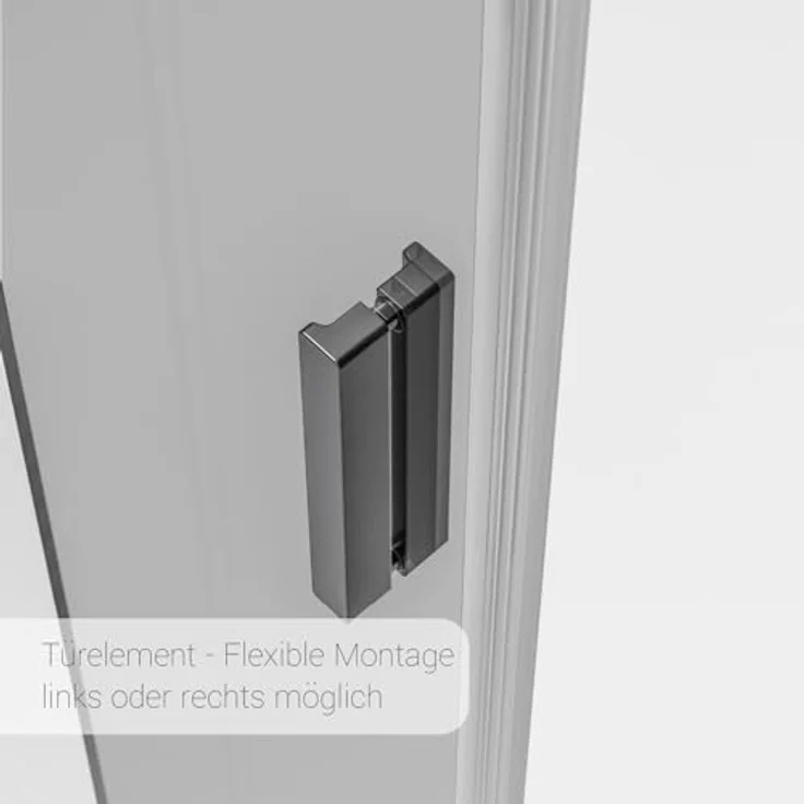 Bernstein Nischendusche NT806 FLEX, Schiebetür mit 8mm ESG-Sicherheitsglas, graues Glas, schwarz matt, 120cm – Bild 4