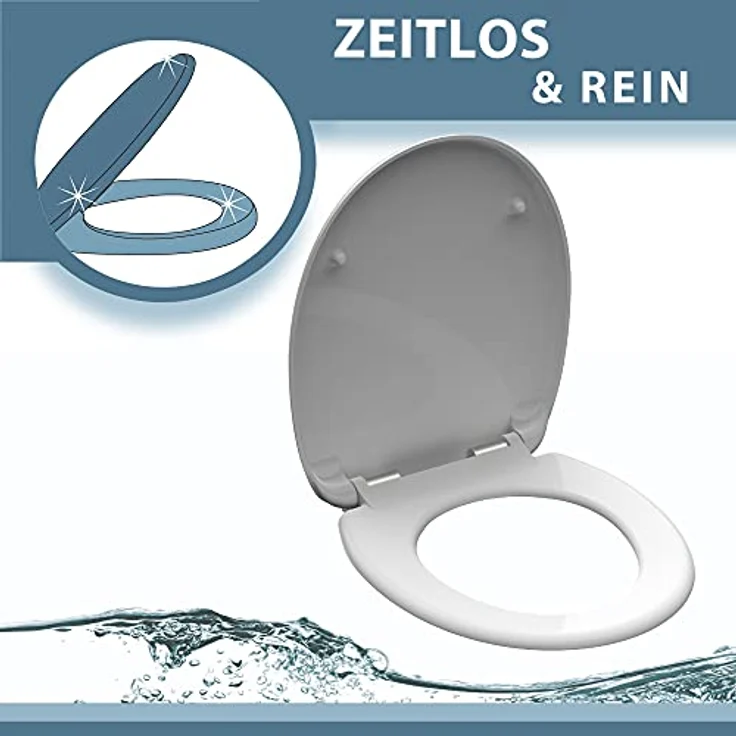 Schütte WC-Sitz White Duroplast, bruchsicher und kratzfest, mit hygienischer porenglatte Oberfläche, Standardgröße – Bild 7
