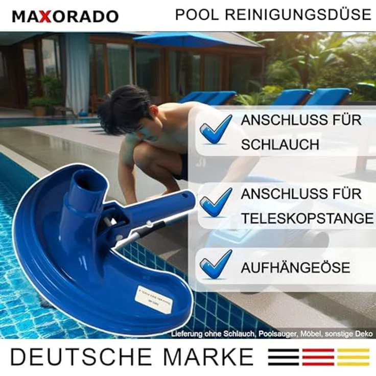Maxorado Poolsauger Düse Bodendüse Bodensauger Pooldüse I Reinigung Zubehör Pools Schwimmbecken I Bürste Bodenbürste Pool Sauger kompatibel mit Intex kompatibel mit Bestway – Bild 5