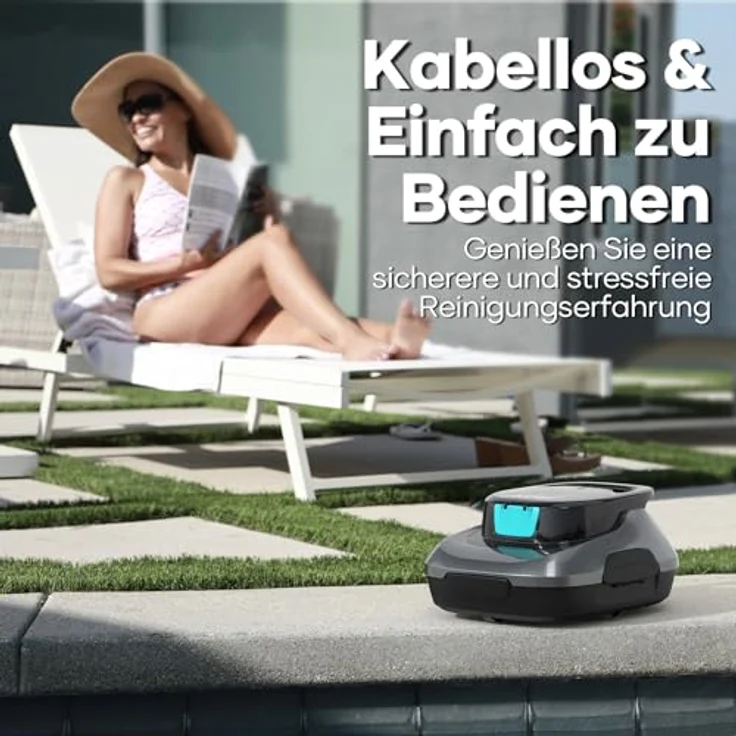 AIPER Scuba SE Poolroboter, Kabelloser Poolsauger Akku, 90 Minuten Reinigungszeit, Selbstparkfunktion, kompakt und leicht, ideal für oberirdische Pools – Bild 5