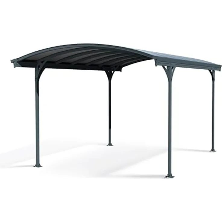Palram Canopia Carport Bausatz Vitoria, 501 x 291cm, Einzelcarport aus rostfreiem Aluminium mit Polycarbonat-Dach, anthrazit, für PKW