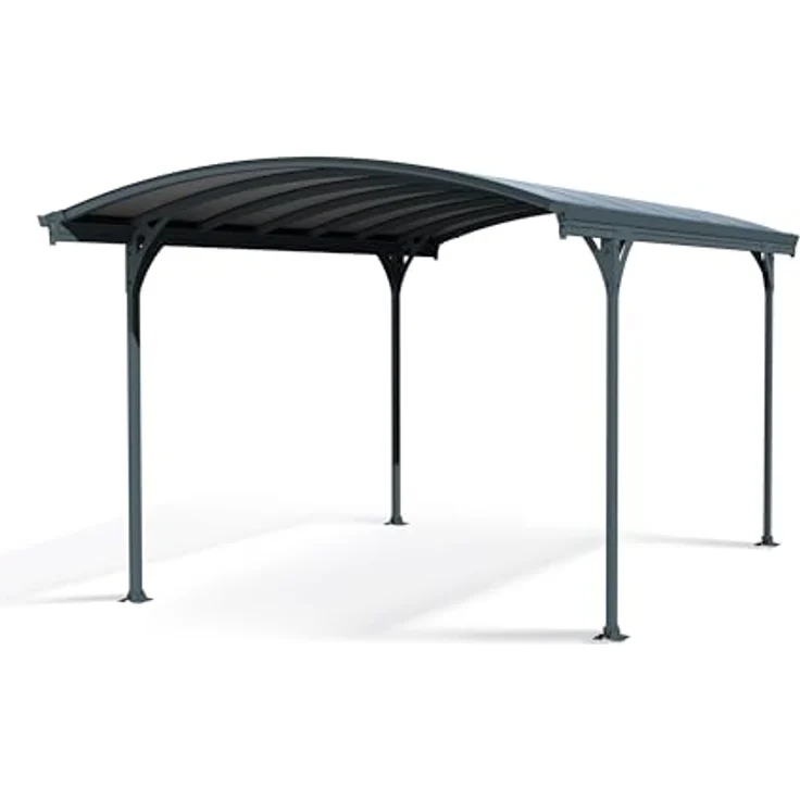 Palram Canopia Carport Bausatz Vitoria, 501 x 291cm, Einzelcarport aus rostfreiem Aluminium mit Polycarbonat-Dach, anthrazit, für PKW – Bild 1