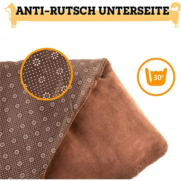 vitazoo Haustiermatte in braun in 70 x 100 cm, isoliert und leicht gepolstert – Tierdecke für Hunde und Katzen, ideal zum Mitnehmen und Transportieren, Unterseite rutschfest – Bild 3
