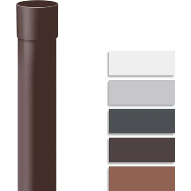 INEFA Fallrohr PVC 200cm DN 100, Dunkelbraun, witterungsbeständig, inklusive Steckmuffe, Made in Germany – Bild 1