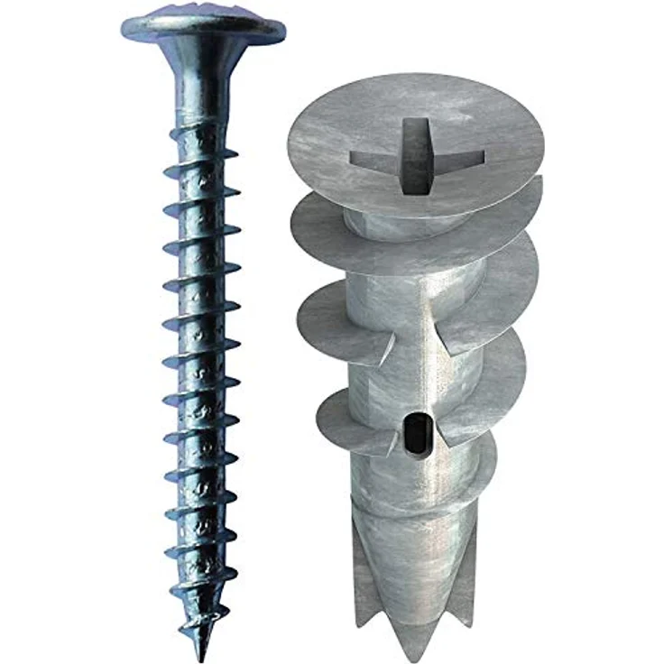 TOX Gipskartondübel Spiral Plus 37-2 mit Linsenkopfschraube 4,5 x 35 mm, für einlagige und doppelbeplankte Gipskartonplatten, 50 Stück - Preisvergleich – Bild 2