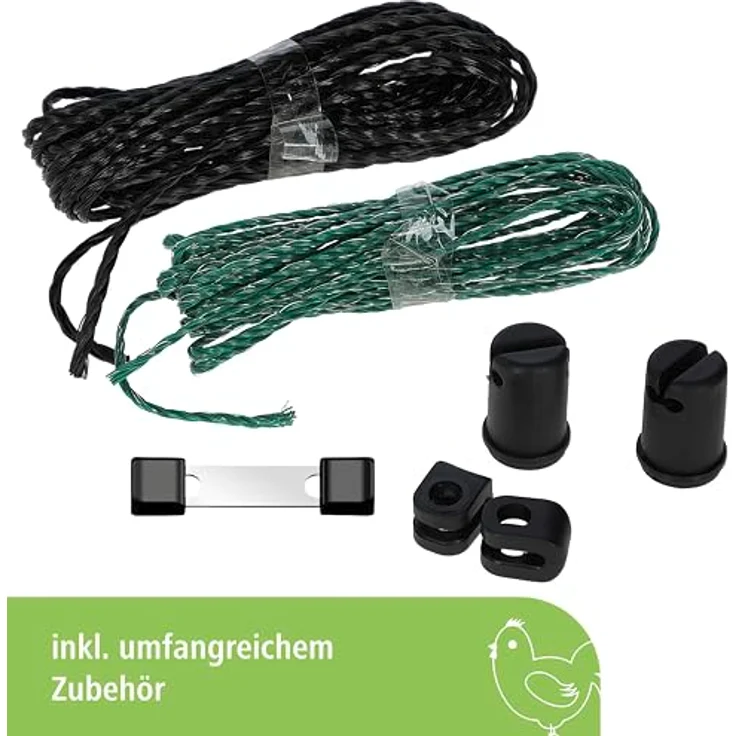 Kerbl Hobbyfarming PoultryNet, Geflügelnetz 106cm x 25m, stromlos, grün, 8 Pfähle, ideal für Hühner, Gänse und Puten, 3 Jahre UV-Stabilität – Bild 5