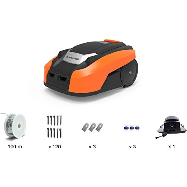 YARD FORCE Mähroboter X50i bis zu 500 qm-Selbstfahrender Rasenmäher Roboter mit WLAN-Verbindung, App-Steuerung, iRadar Ultraschallsensor, Kantenschneide-Funktion und bürstenloser Motor, schwarz-orange – Bild 3