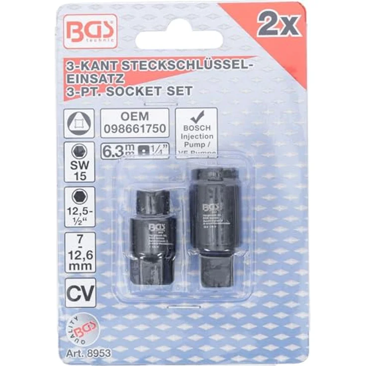 BGS technic BGS 8953 | Einsätze für Bosch Einspritzpumpen | 3-Kant | 7 - 12,6 mm – Bild 4