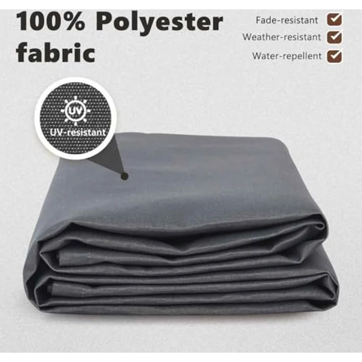 vidaXL Markisenersatzstoff Anthrazit 280 x 195 cm, wetterfestes Polyester mit UV-Schutz und Volant – Bild 4