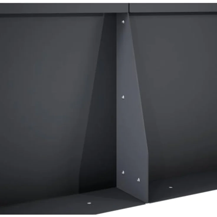 vidaXL Beetumrandung Stützmauer, 4 Eckstützmauern aus Stahl, wetterbeständig, anthrazit, 100 x 100 x 30 cm – Bild 5