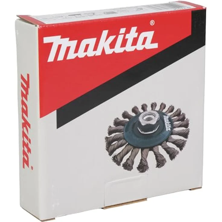 Makita Rundbürste gezopft 115xM14 inox, Edelstahl-Drahtbürste zum Entfernen von Schweißkanten, Farben und Rost – Bild 6