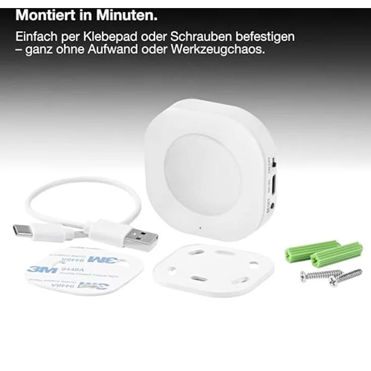 Osram Smart+ Bewegungsmelder, WiFi Sensor für Innen- und Außenbereich, weiß, Bewegungserkennung bis 5 m, wiederaufladbarer Akku, kompatibel mit Amazon Alexa und Google Home – Bild 7