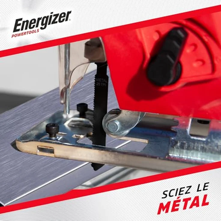 Energizer Scie Sauteuse Sans Fil 20V, 230 CPM, für Holz (80mm) und Metall (6mm), werkzeugloser Klingenwechsel, integrierter Staubsammler, Zubehör inklusive, Batterie nicht enthalten – Bild 4