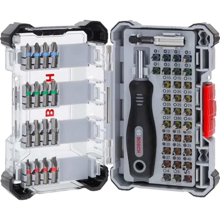 Bosch Accessories 2607012081 Bit-Set, 50-tlg. farbcodiert mit S2-Stahl und robustem Pick and Click-Koffer – Bild 1