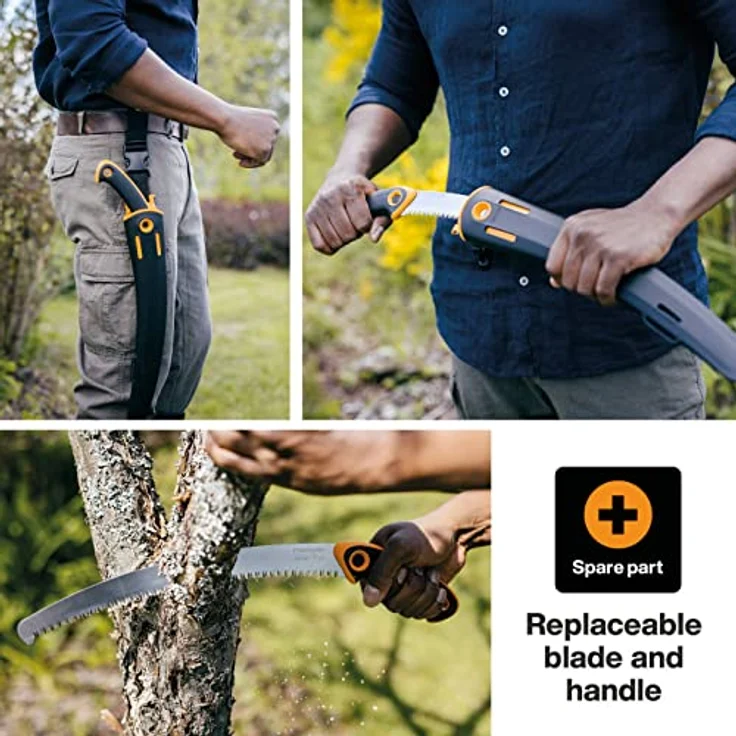 Fiskars Profi Handsäge für frisches Holz, Grobzahnung, Hochwertiges Stahl-Sägeblatt, Schwarz-Orange, SW-330, 1020199 – Bild 2