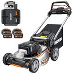 WORX WG761E Nitro selbsfahrender Akku-Rasenmäher 80V - für bis zu 1000㎡ - 51cm Schnittbreite - leistungsstarke bürstenloser Motor - 7 Schnitthöhenstufe - 70L Fangsack - inkl. Basecamp Akku-System