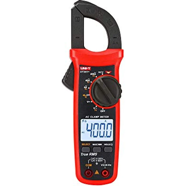 UNI-T Zangenmessgerät UT201+/MIE0400, Digitales Multimeter für AC/DC Spannungsmessung, True RMS, 400A, Widerstandstest bis 40 MOhm – Bild 1