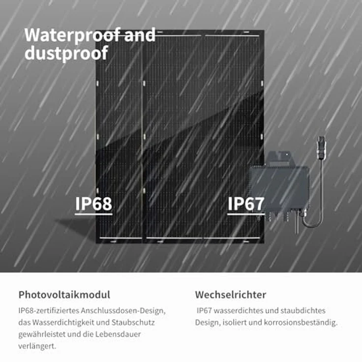 enjoy solar Balkonkraftwerk 800W_RC® MI2S-800D, Komplettset mit 4x200W flexiblen Solarmodulen, 5m AC Anschlusskabel, WLAN-Bluetooth Mikrowechselrichter und Edelstahlbander – Bild 5