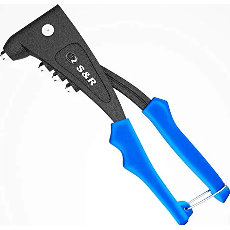 S&R Blindnietzangen-Set mit 60 Nieten: 2,4 mm, 3,0/3,2 mm, 4,0 mm, 4,8/5,0 mm Nietzange in Werkzeugbox, Alu-Nieten, ergonomische Griffe – Bild 2