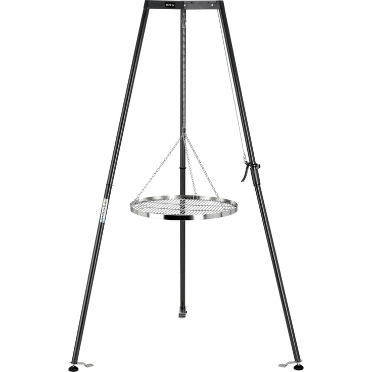 TRIZERATOP Hängegrill Dreibein aus Edelstahl, 66 cm, höhenverstellbar, für Garten und Camping