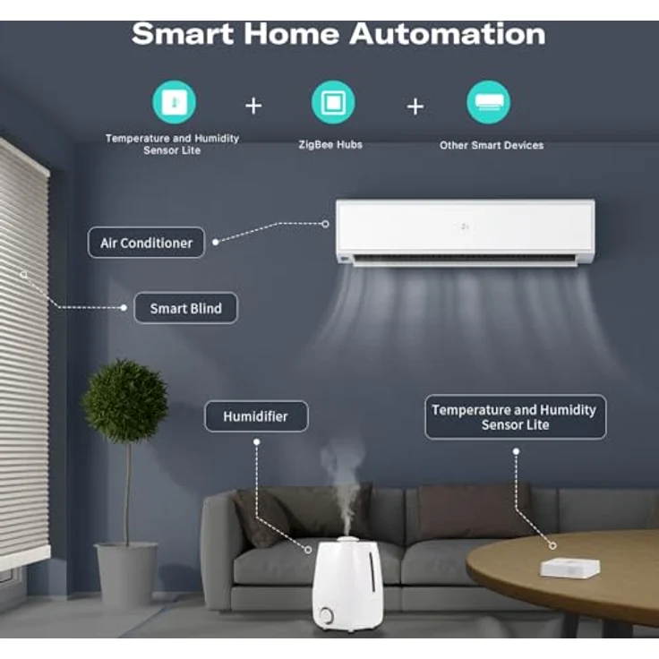 Third Reality THIRDREALITY T&H Sensor Lite, hochpräziser Thermometer- und Hygrometer-Sensor mit Zigbee-Kompatibilität, temperatursensitiven Alarmfunktionen und monatlicher Datenübersicht – Bild 5