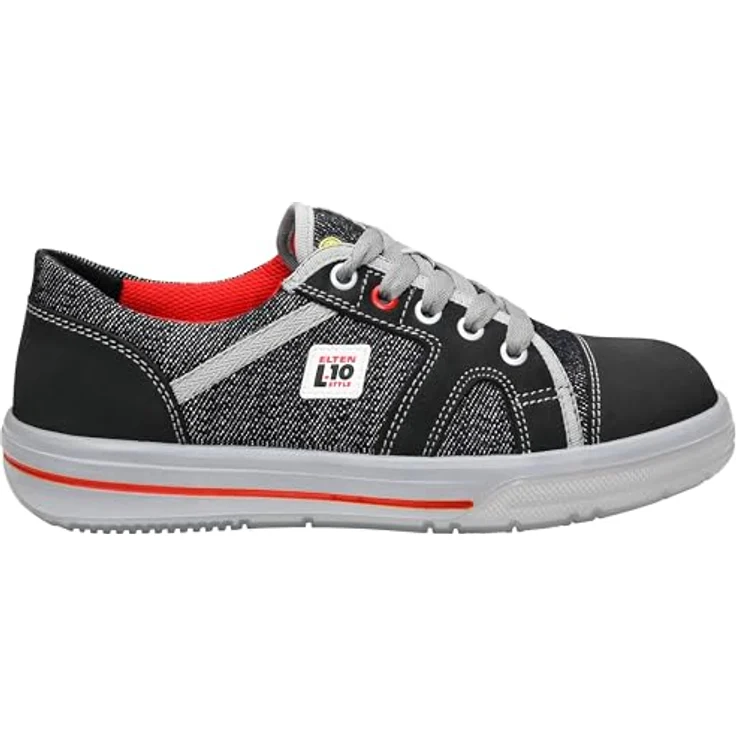 ELTEN SENSATION Lady Low ESD S2 Sicherheitsschuh, Hydrophobiertes Textilmaterial in Jeans-Optik/Hydrophobiertes Nubukleder – Bild 2
