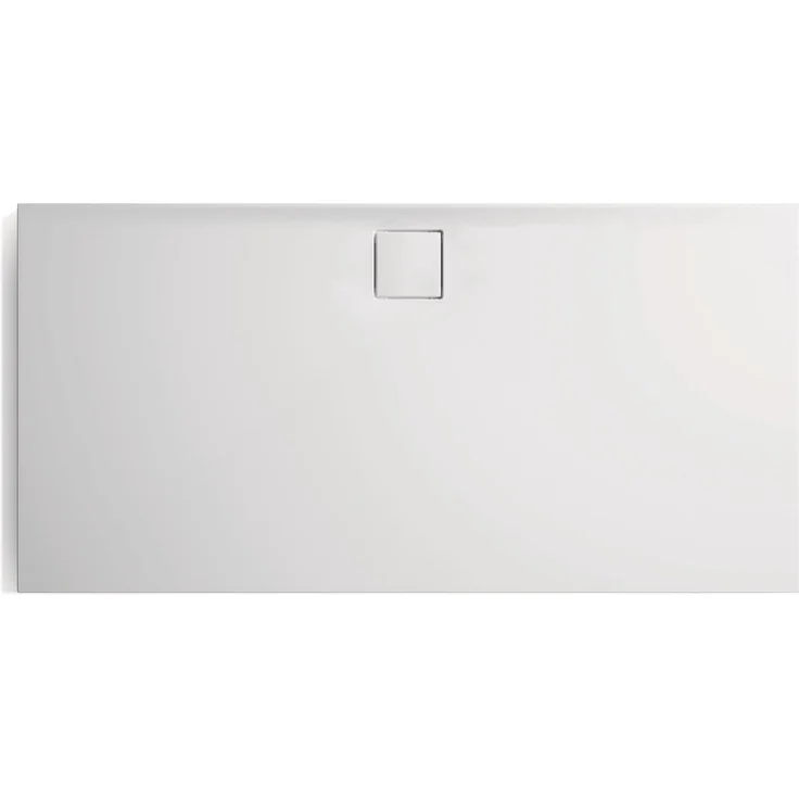 Hüppe EasyFlat Duschwanne rechteckig, 1000x900mm, weiße Mineralguss-Duschwanne, rutschhemmend, flacher Ablauf an langer Seite