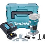 Makita Oberfräse DRT 52 SA1J 18 V 6 mm Brushless + 1x Akku 2,0 Ah + Ladegerät + Makpac