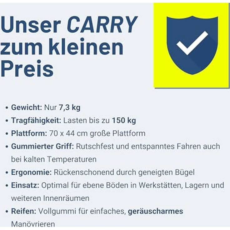 Pallit Schiebebügelwagen CARRY, Transportwagen mit 150kg Tragkraft, lenkbaren Rollen und Antirutschbeschichtung – Bild 7