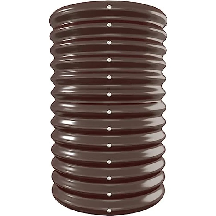vidaXL Hochbeet, Wetterfestes Hochbeet für Garten Balkon Terrasse, Kräuterhochbeet aus pulverbeschichtetem Stahl Braun – Bild 4