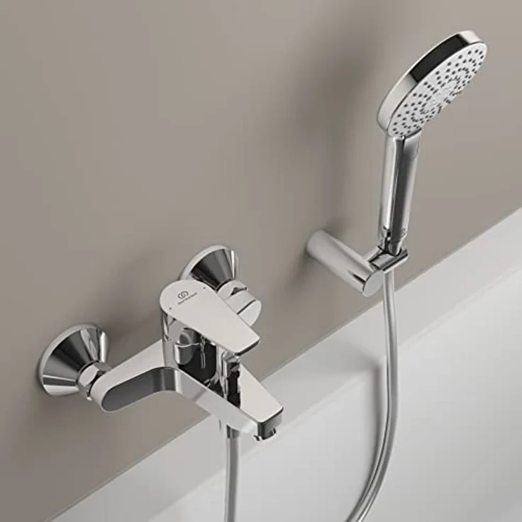 Ideal Standard Cerafine D, Badearmatur Aufputz Chrom mit firmaFlow Kartusche und Heißwassertemperaturbegrenzer – Bild 6