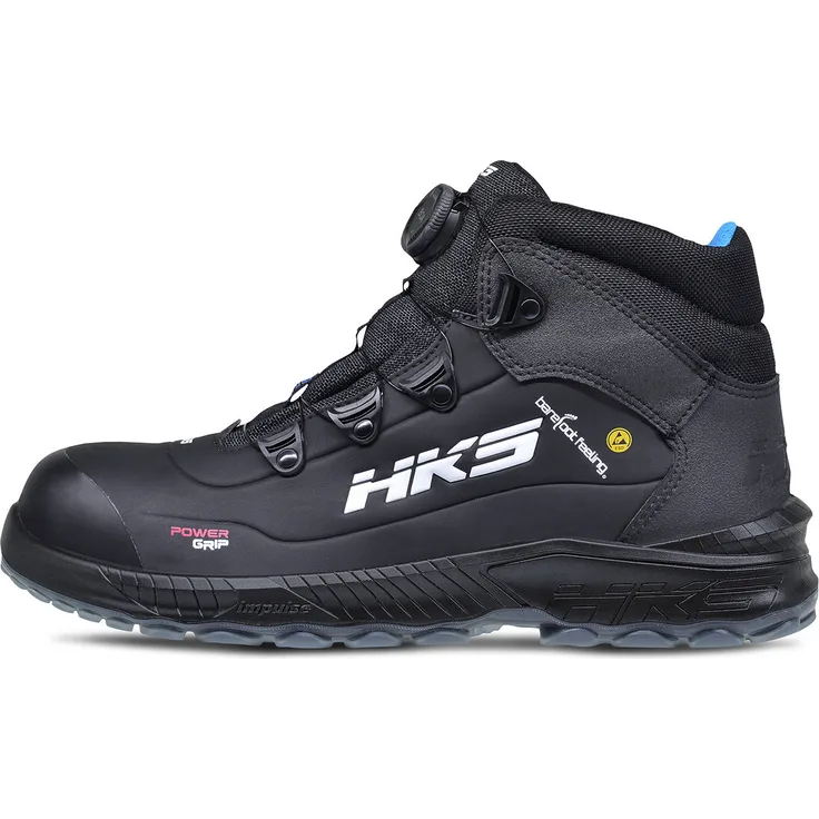 HKS BFS 80 BOA, Unisex Sicherheitshalbstiefel S3 ESD mit BOA-Drehverschluss, Nanotech glatt TPU-PU, Größe 42
