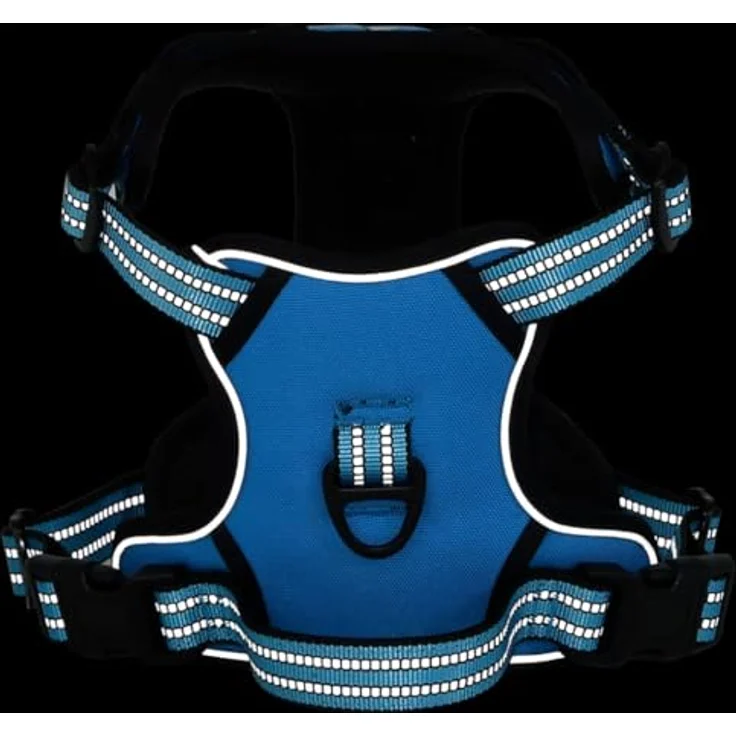 vidaXL Hundegeschirr Reflektierend Verstellbar Blau L, Polyester mit atmungsaktivem Netzgewebe – Bild 3