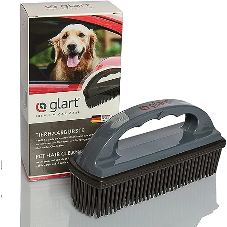 Glart 45THB Premium Hundebürste Tierhaarbürste, entfernt Tierhaare und Schmutz von allen Auto Sitzen, Polstern, Teppichen, Anthrazit/schwarz, für Pkw, Haushalt, Büro – Bild 1