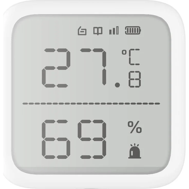 Hikvision DS-PDTPH-E-WE, Thermometer + Hygrometer mit LCD-Display, Weiss, Temperaturbereich -10 °C bis 55 °C, kompatibel mit HIKVISION AX PRO Funksystem