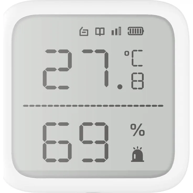 Hikvision DS-PDTPH-E-WE, Thermometer + Hygrometer mit LCD-Display, Weiss, Temperaturbereich -10 °C bis 55 °C, kompatibel mit HIKVISION AX PRO Funksystem